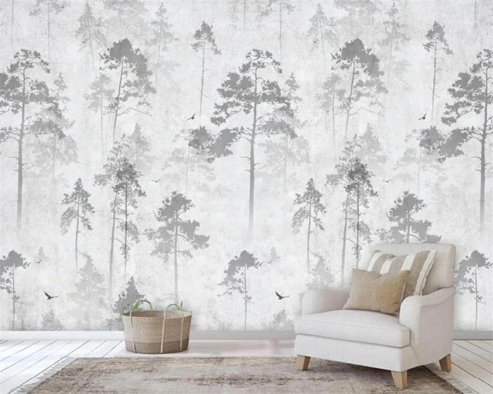 Customized 3d photo wallpaper Nordic hand-painted fantasy woods TV background wall papel de parede living room bedroom wallpaper