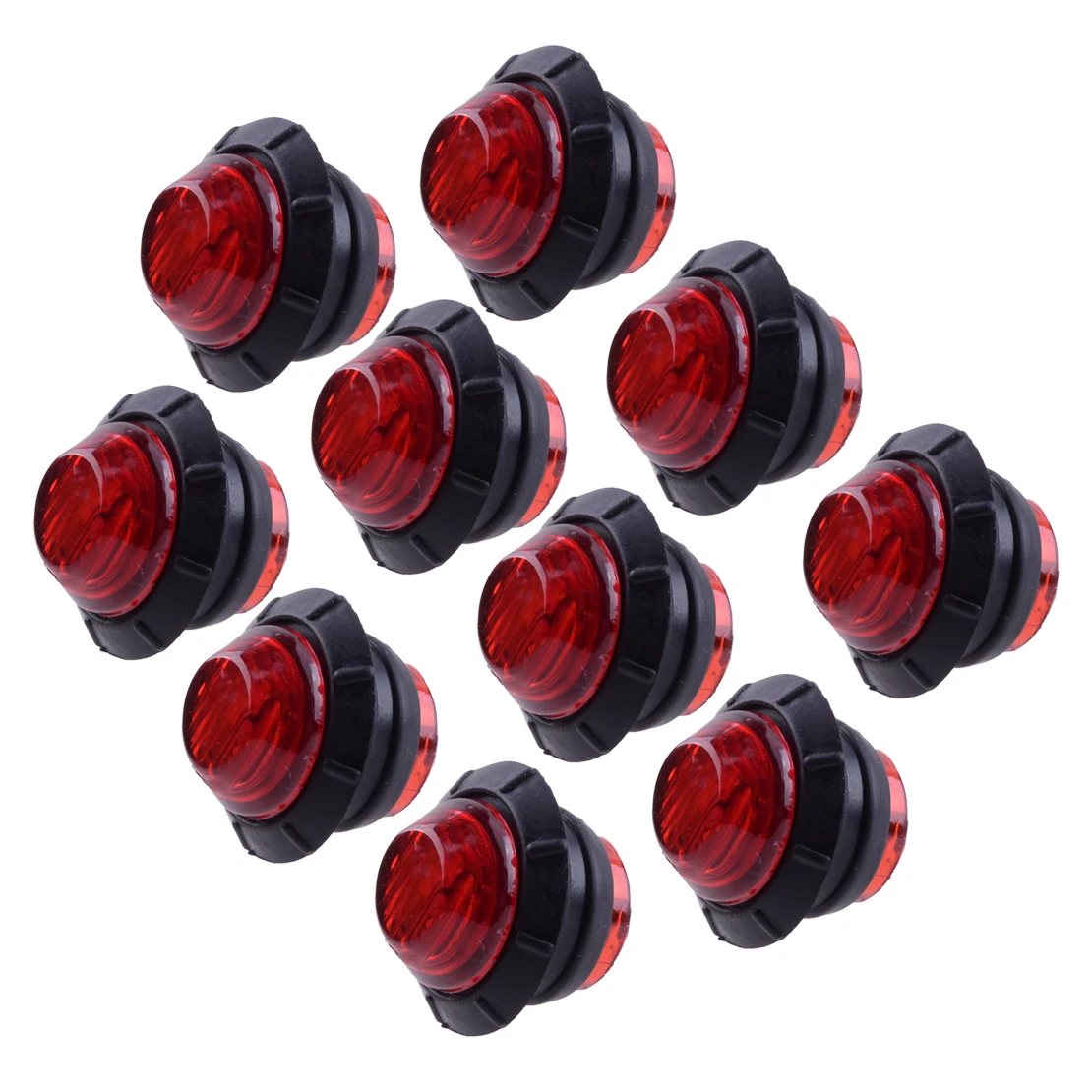 

10Pcs/Set Truck Trailer 0.5W 12V Mini Sealed 3/4" Red LED Bullet Side Marker Light Clearance Lamp Fit for Pickup Boat Caravan