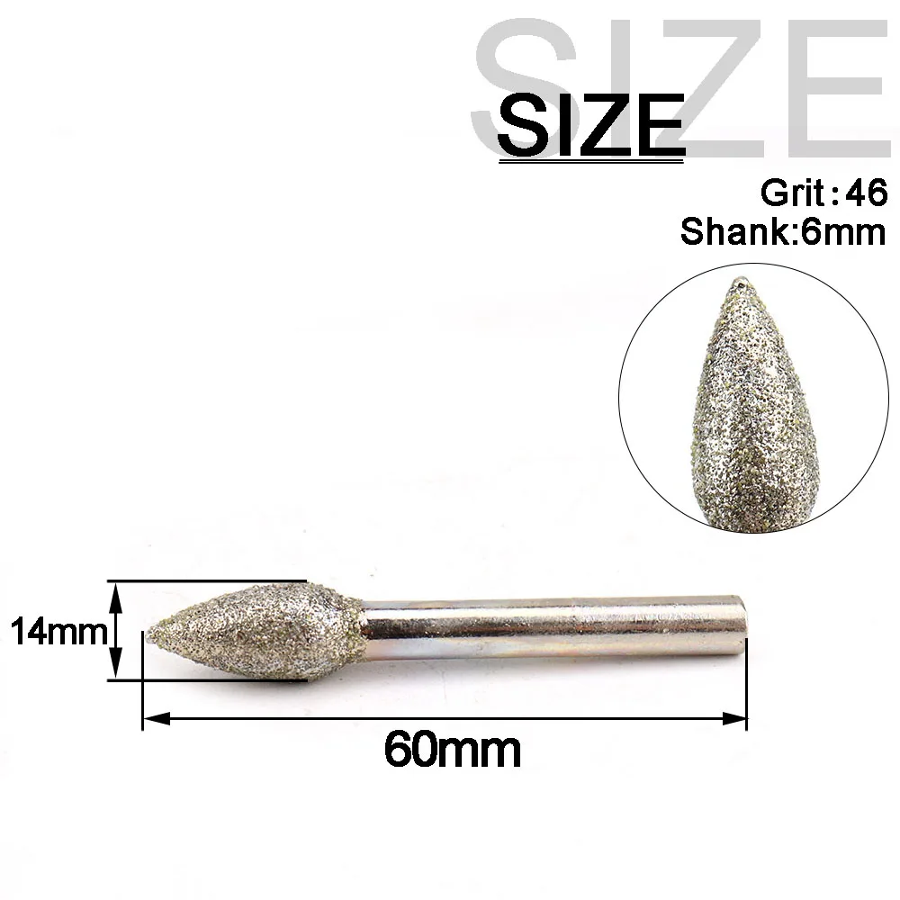 

1Pc Coarse Sand Torch Cylinder Diamond Grinding Head for Rotary Burrs Jade Carving Jewelry Stone Mounted Point Shank Tool