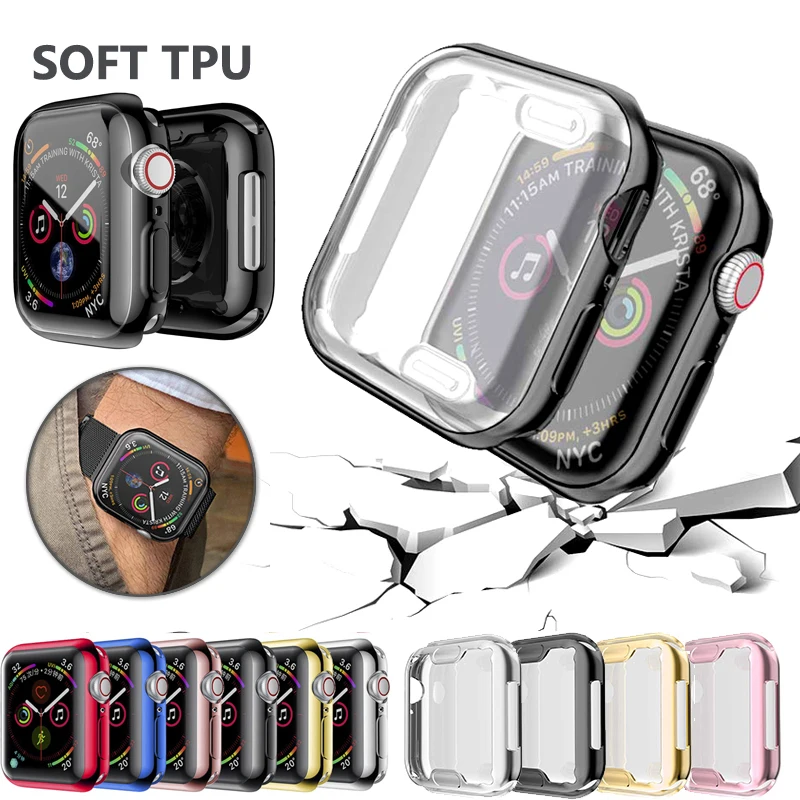 Чехол для часов Apple Watch series 5 4 3 2 1 чехол ремешка 42 мм 38 м 40 44 тонкий из ТПУ iWatch мм|Часы