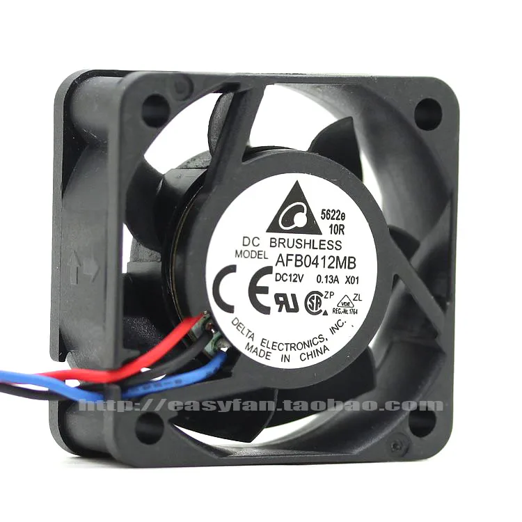 

Delta AFB0412MB -X01 4015 12V 0.13A Large Air Volume Dual Ball Fan 40x40x15mm Cooling Fan Cooler