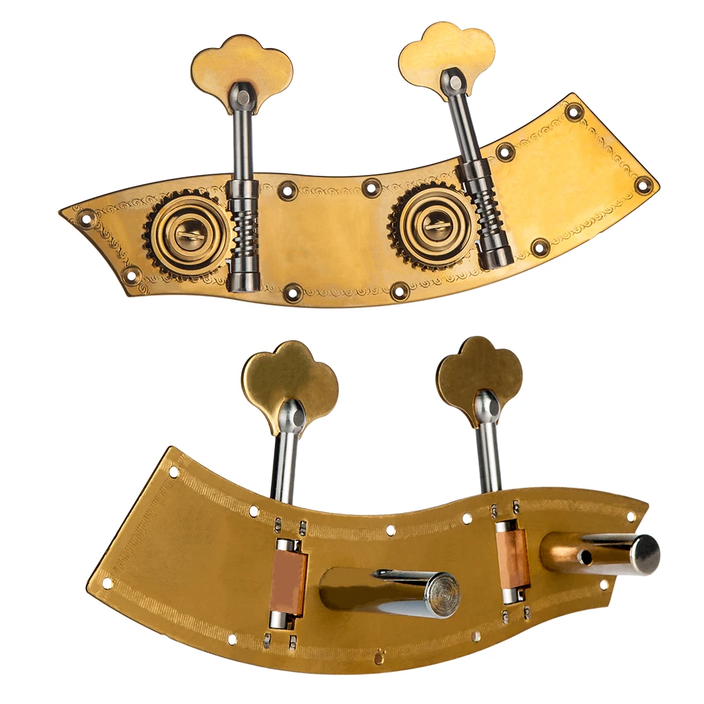 2pcs/1set 1/8 Upright Bass Dual Tuner Set Machine Bass Pegs 1/8 Double Bass Tuning Pegs Head Winder Pegs Double Bass Accessories