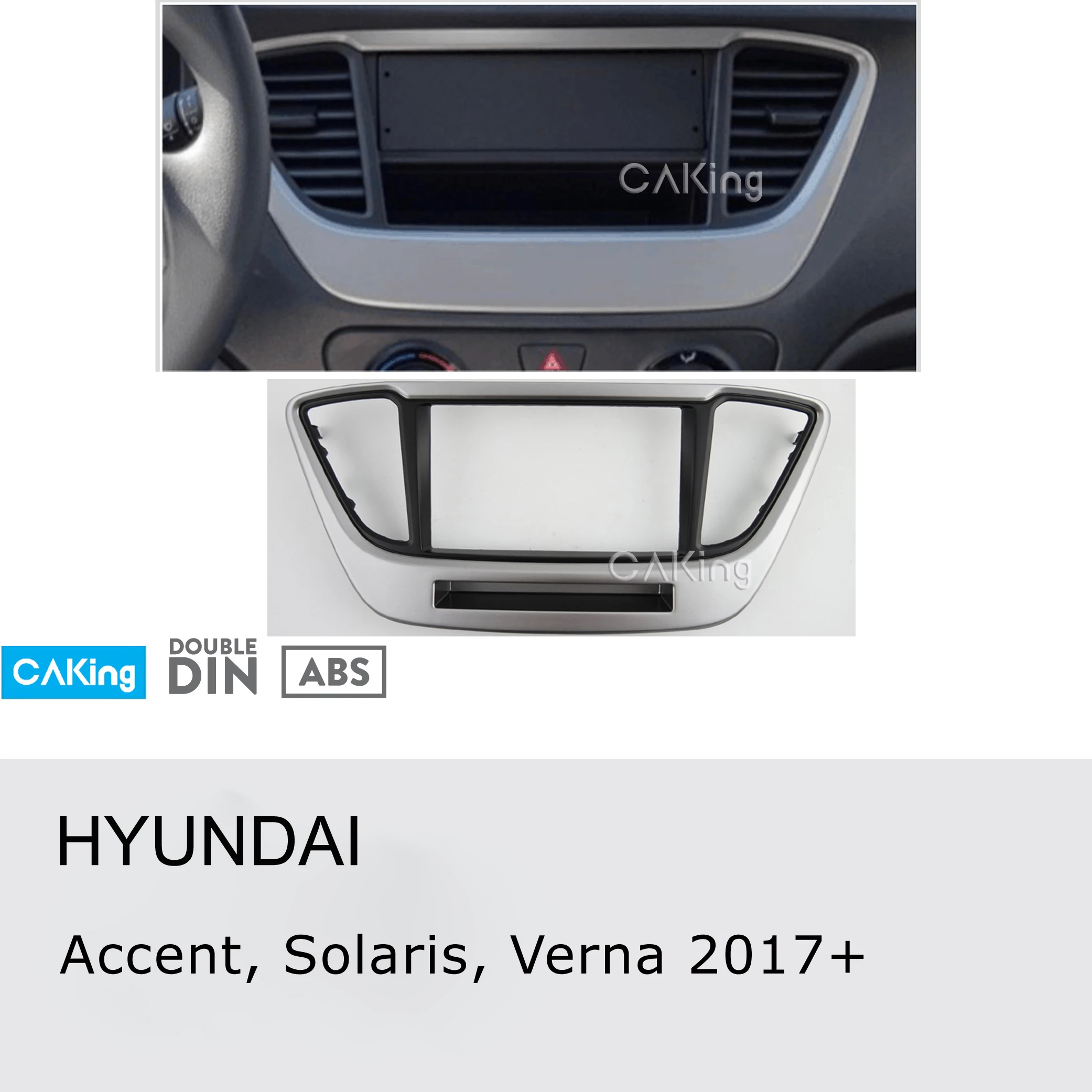 Автомобильная фасция Double Din с радио панелью для HYUNDAI Accent Solaris Verna 2017 + комплект