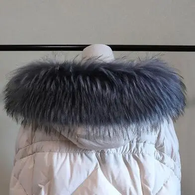 dark gray jacquard Осенне-зимний женский шарф из енота, лисы, воротник из искусственного меха, шарф с капюшоном, мех меховой воротник, шарф 90 см, R1933 - Цвет: dark gray jacquard