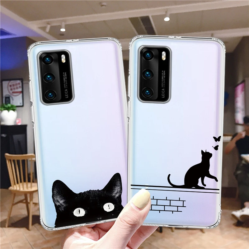 

Funny Cat Cover for Huawei P40 P30 P20 Lite Pro Mate 30 20 Lite Pro P Smart Plus 2019 Honor 30 20 View40 Lite Pro Phone Cases