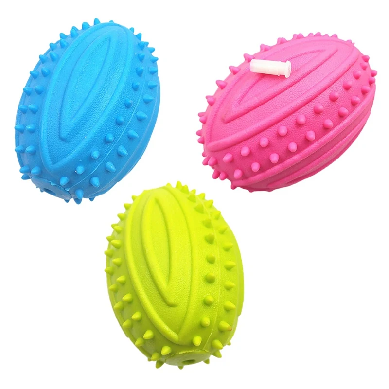 Training Rubber Rugby Puppy Chew Toys Dog Supplies Wholesale For Pet Cat Squeak Ball | Дом и сад