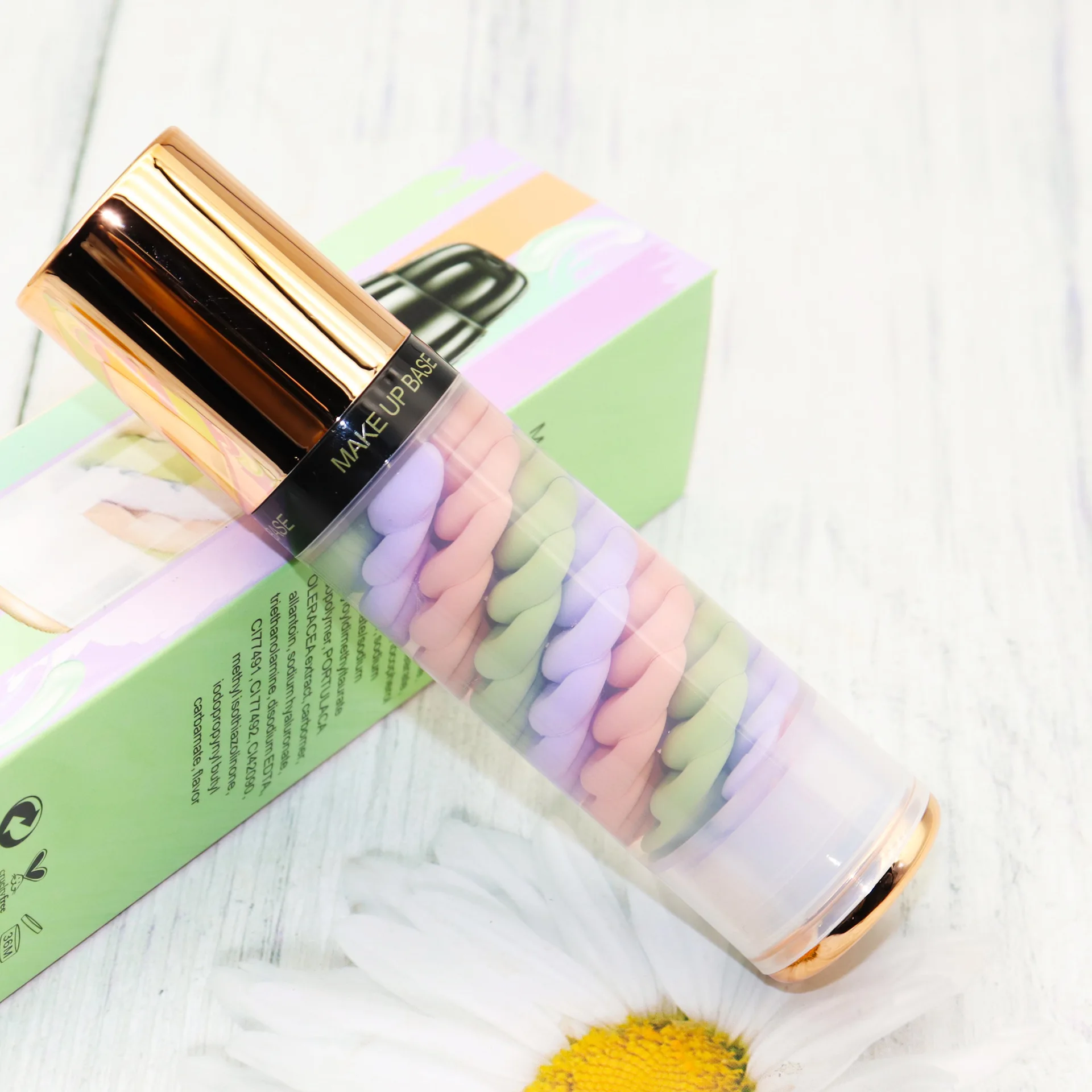 

Three-color Base Custom Logo Mixed Isolation Lotion Fill Pores Foundation Moisturizing Bright Primer Makeup Liquid Skin Makeup