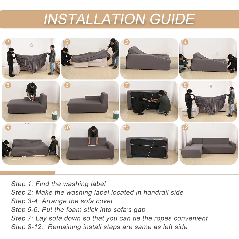 

Elastic Sofa Cover for Living Room Solid Color Spandex Sectional Corner Slipcovers Couch L Shape Need Buy 2PCS Covers Home Towel