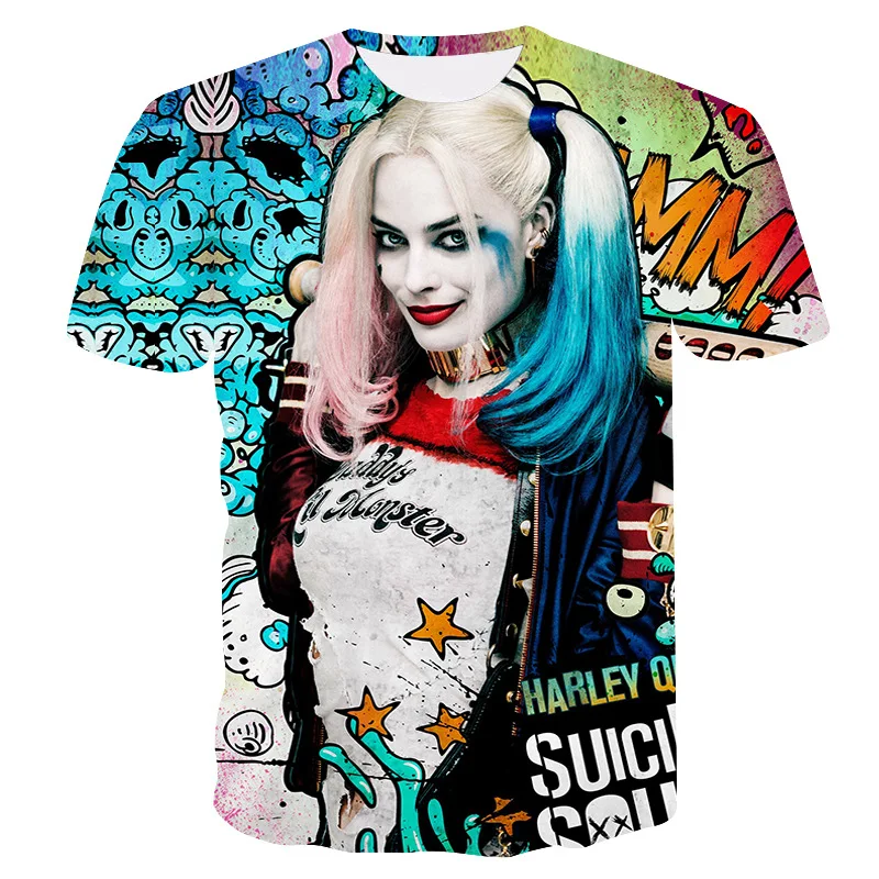 QZHIHE Для женщин игрушечная фигурка Harley Quinn Deadpool футболка Супермен Джокер из отряда