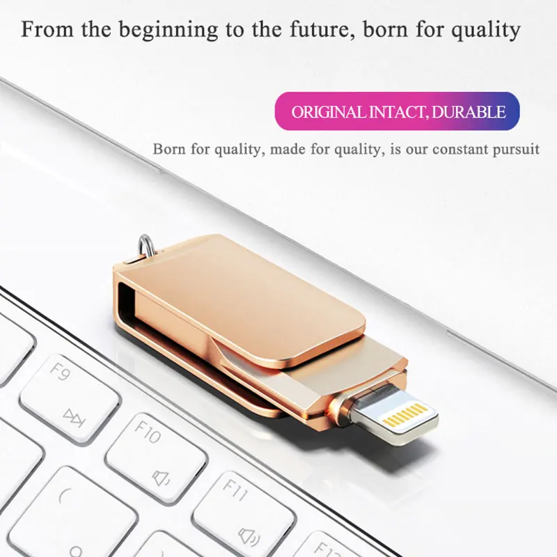 Металлический флэш накопитель с разъемом Lightning 64 ГБ 32 128 для iPhone USB 256 карта памяти