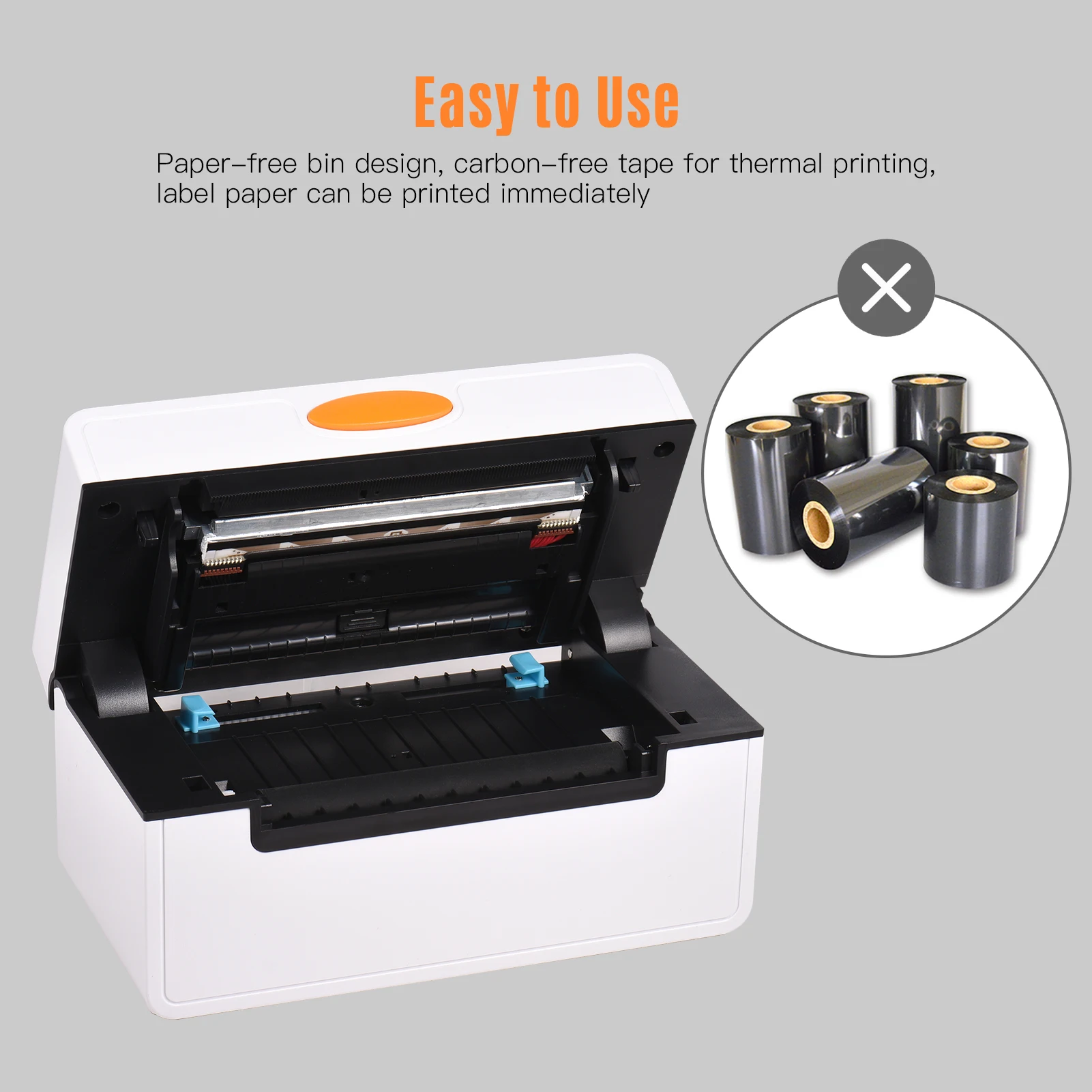 Настольный термальный принтер для печати этикеток с держателем 4x6