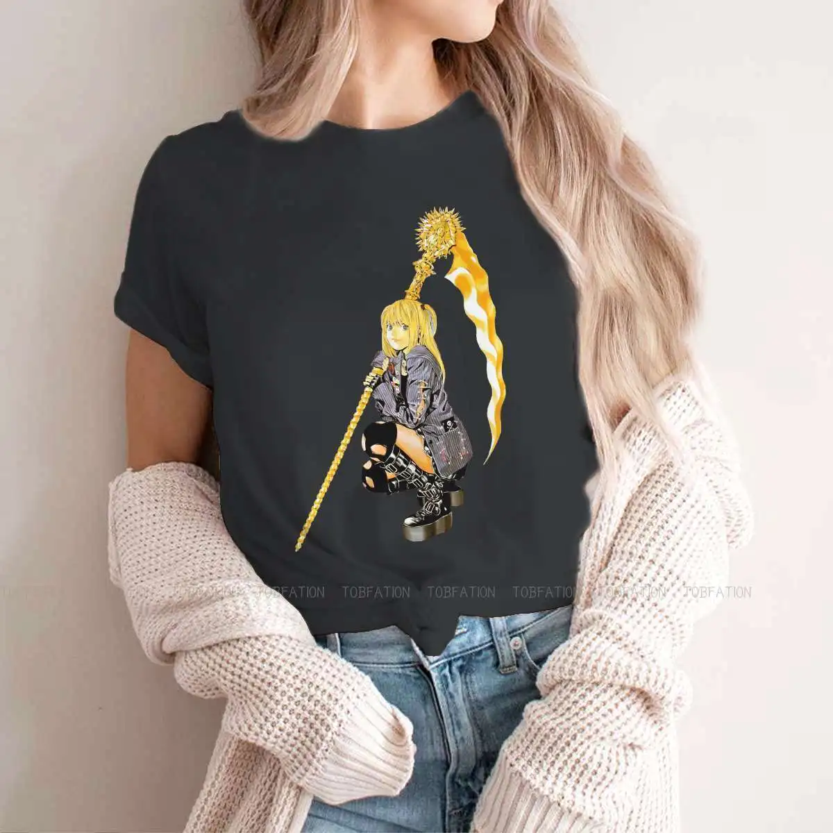 

Death Note Light Yagami Ryuk Anime Women T Shirt Misa Female Tops Graphic Funny Tees Ladies 4XL Oversized Tshirt