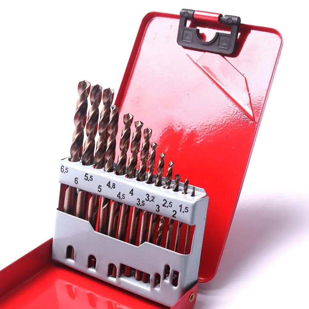 Набор быстрорежущих кобальтовых сверл M35 13 шт. набор из твердого металла 1 5-6 5 мм с