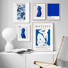 Абстрактная синяя обнаженная скульптура холст выставочный плакат Бохо Матисс Пантон настенная Художественная печать музей Декор для дома картина