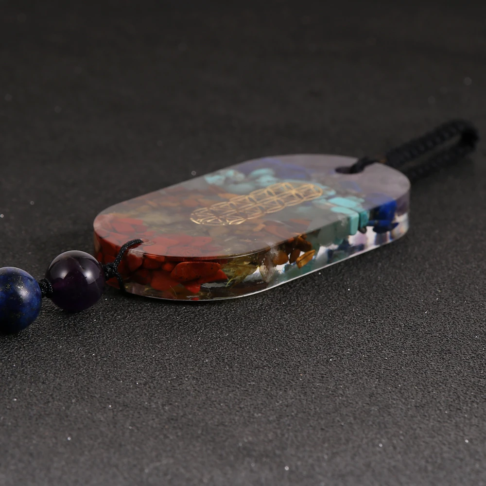 Natual чипы гравий 7 Чакр подвесные украшения для автомобиля амулет Исцеление йогой