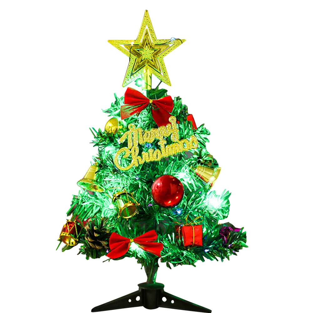 

Artificial Christmas Tree Mini LED Glow Tabletop Xmas Decoration Kids Gift Party Decor Holiday Celebration Hanging Ornaments