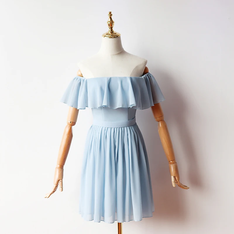 Короткое шифоновое платье для подружки невесты розовое свадебное подростков