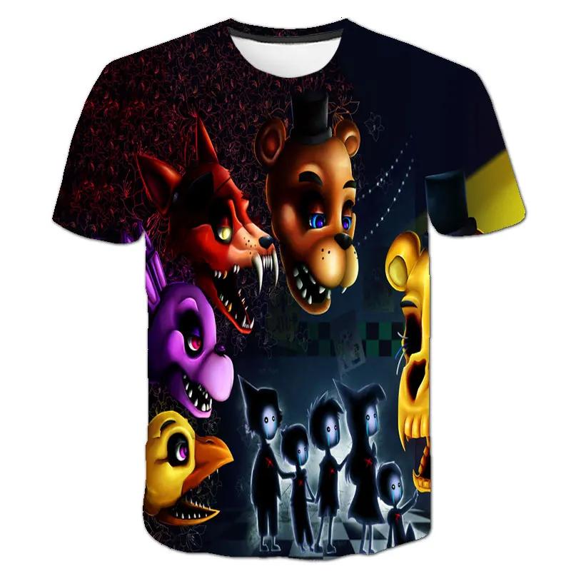 

POP Freddie 4T-14T Years kids t shirt Five Nights 3D printed t-shirts boys girls fashion short sleeve tshirts FNAF Child t-shirt