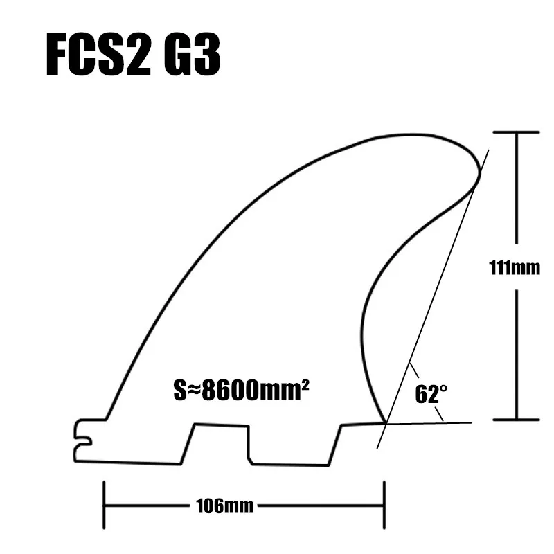 Плавник для серфинга FCS II G3 плавник из стекловолокна Honeycomb Fin синий бесплатная