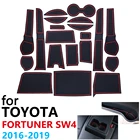 Противоскользящий резиновый коврик для чашек, дверной паз для Toyota Fortuner SW4 2016  2019 2017 2018, аксессуары, автомобильные наклейки, коврик для телефона