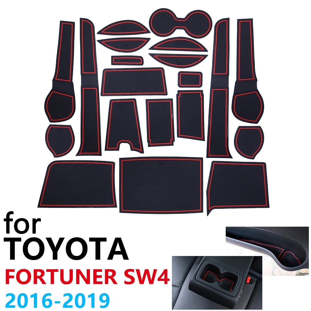 Противоскользящий резиновый коврик для чашки Toyota Fortuner SW4 2016 ~ 2019 2017 2018 аксессуары