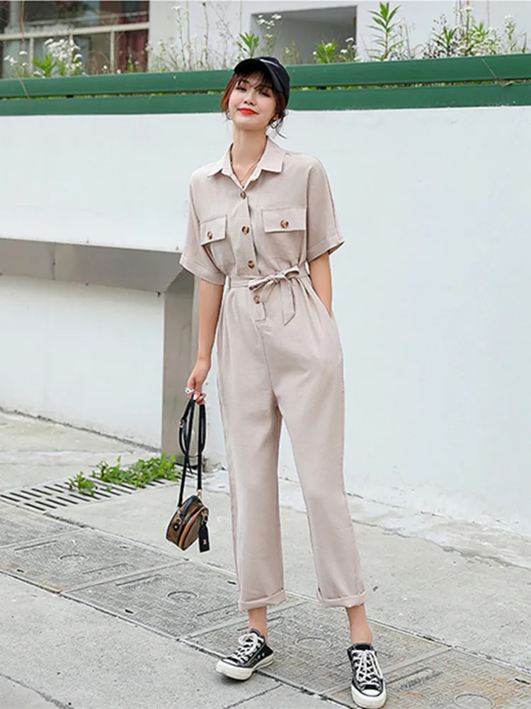 Новинка 2020 Модный комбинезон для отдыха универсальный с рубашкой и воротником