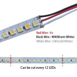 16.4ft светодиодный гибкий свет полосы, 600 единиц SMD 5050 Светодиодный s, 24 В не водонепроницаемая светодиодная лента теплый белый и дневной свет белый jk736