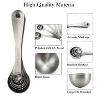 7pcsset of stainless steel measuring spoon with scale kitchen utensils baking tools coffee seasoning measuring spoon set
