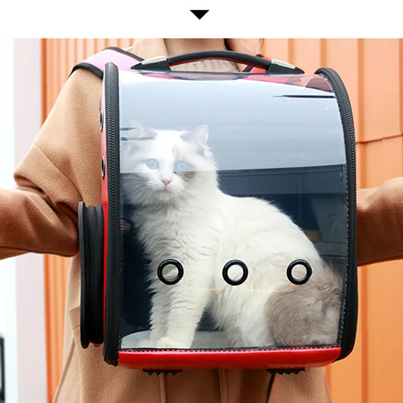 

Cat Carrier Bag Breathable Transparent Puppy Cat Backpack Cats Box Cage Small Dog Pet Travel Carrier Handbag Space Capsule
