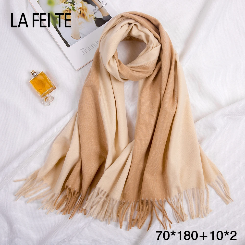 Зимний длинный шарф из пашмины и кашемира женский платок фуляра |