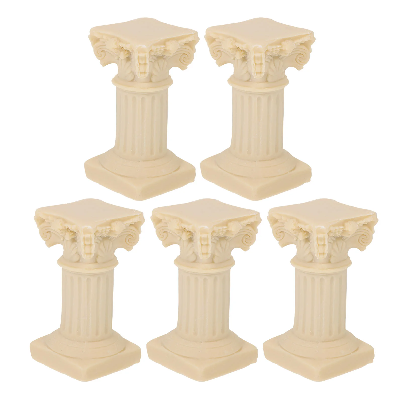

5Pcs Roman Pillar Statues Photo Props Garden Statues Scene Landscaping Decor