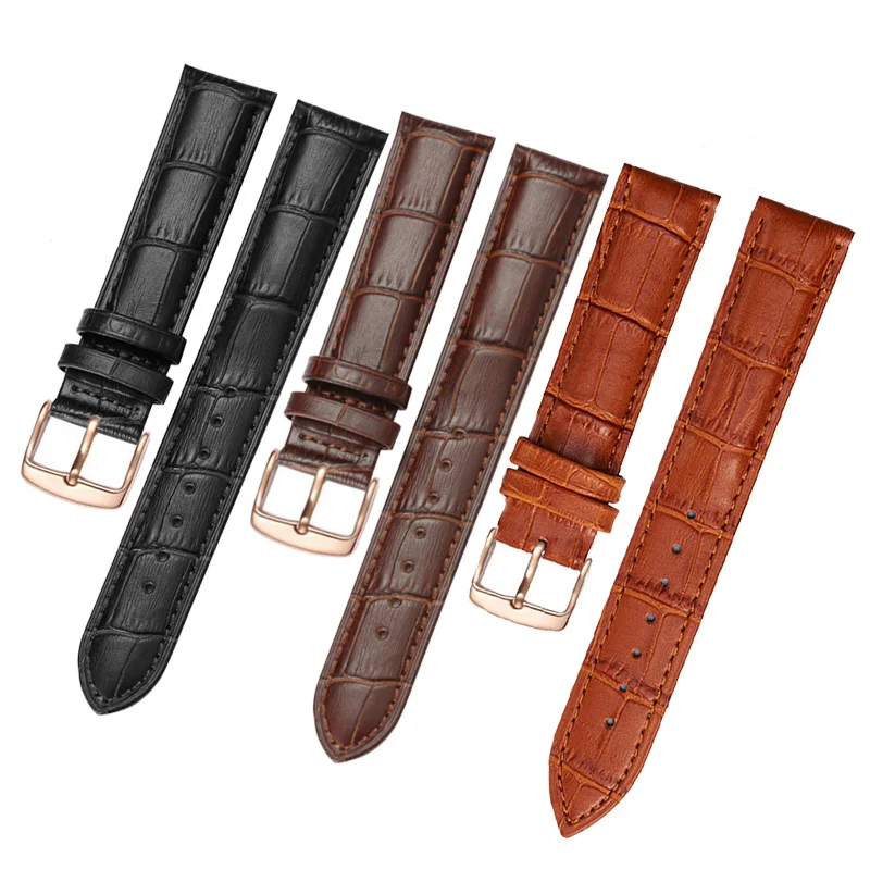 Ремешок сменный из коровьей кожи для мужских и женских часов брендовый кожаный