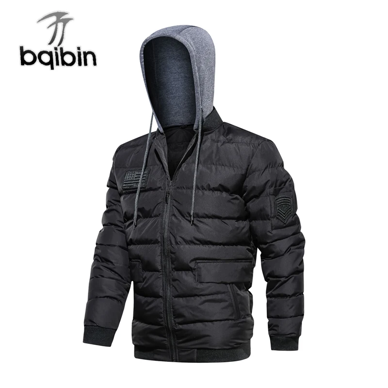 

New 2021 Military Bomber Jacket Men Winter Hooded Thick Warm Solid Mens Parkas Plus Size M-5XL Chaqueta Hombre Outwear Jackets