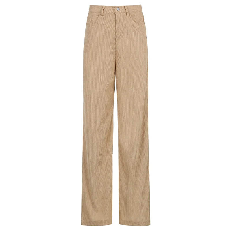 

Corduroy Y2K Joggers Women Cargo Pants 90s Streetwear Brown Wide Leg High Waist E Girl Aesthetic Straight Trousers Female