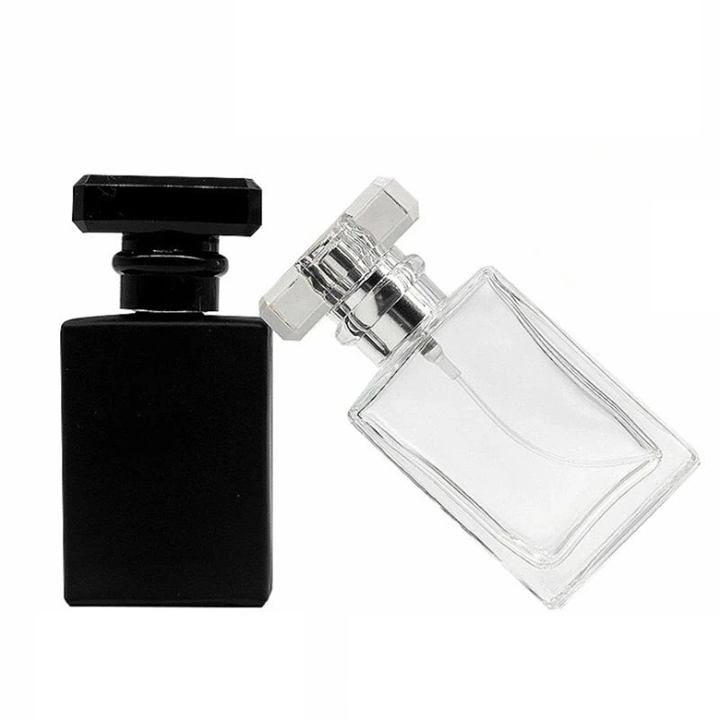 

5pcs 30ml Perfume Spray Bottle Glass Bottle Lead-free Square Refillable Atomizer Glass Bottle Portable Travel Cosmetic Container