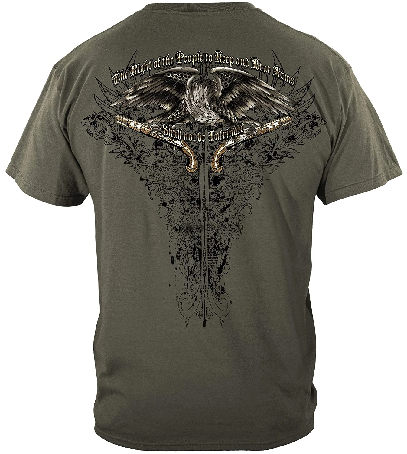 

Second Amendment Tshirts for Men 2nd Amendment Eagle Tattoo T Shirt RN2256(7)