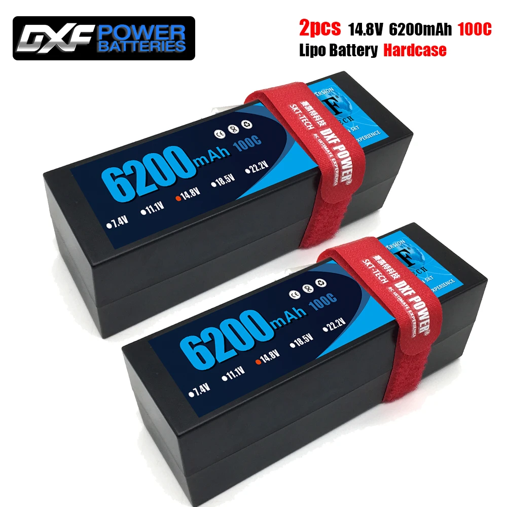 

DXF lipo Battery 4S 14.8V 6200mAh 100C/200C XT60 T XT90 Plug HardCase Lipo Battery for RC HPI HSP 1/8 1/10 Buggy RC Car Truck