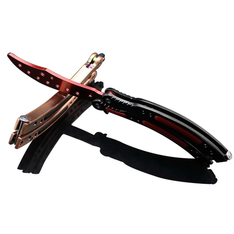 Colorful Game Knife Balisong Trainer Training Pocket CS GO Karambit Dull No Practice Butterfly In | Инструменты