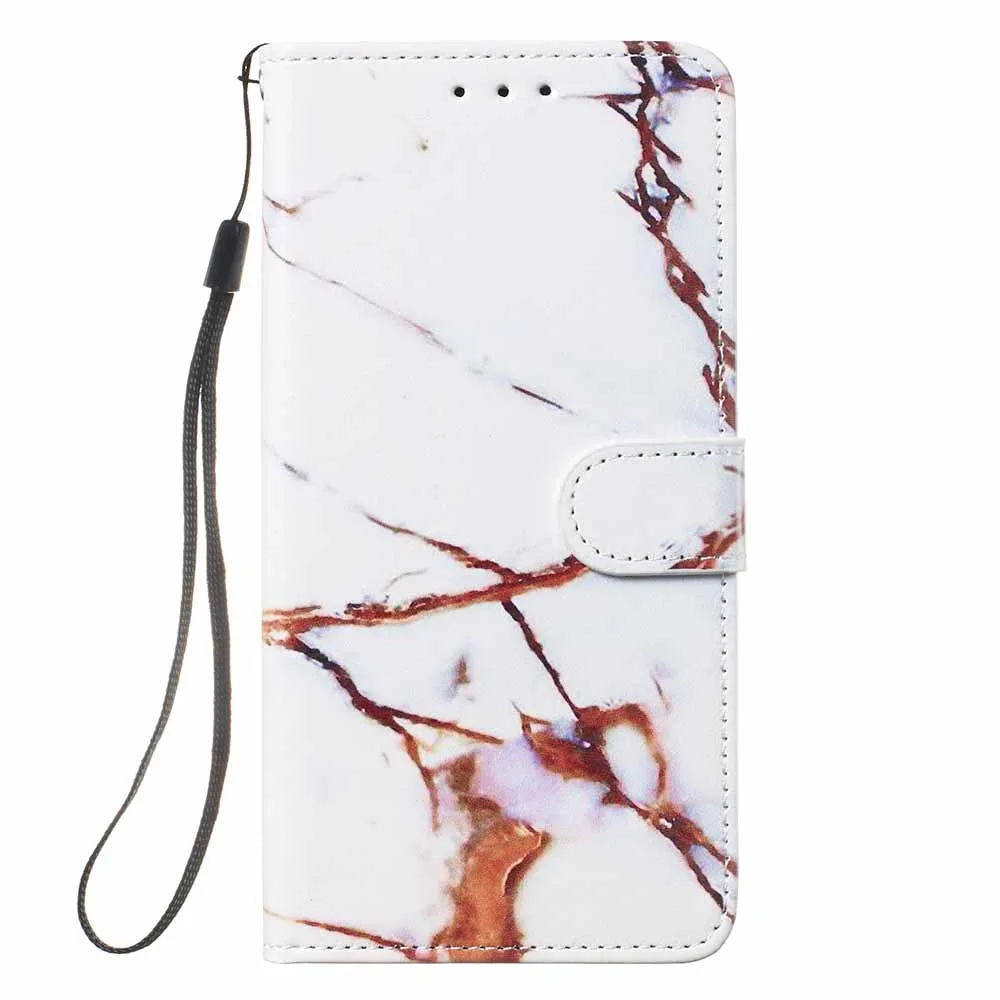 Platinum Marble Милый чехол-кошелек с рисунком для телефона iPhone XS Max X XR 6 6S 7 8 Plus задняя крышка для samsung Galaxy S10 S9 S8 S7 Capa - Цвет: Platinum Marble