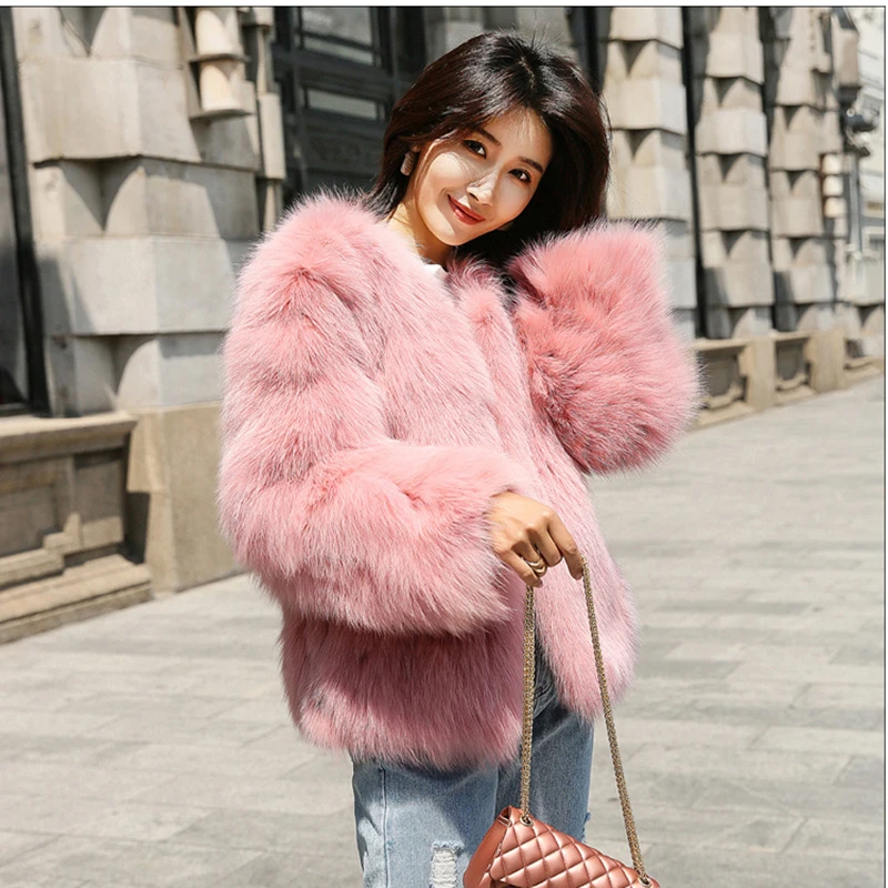 Female Imitation Fox Fur Coat Winter Jacket Sexy Soft Short Warm Paragraph Casual 2019 Autumn New Korean style Plush Rabbit
