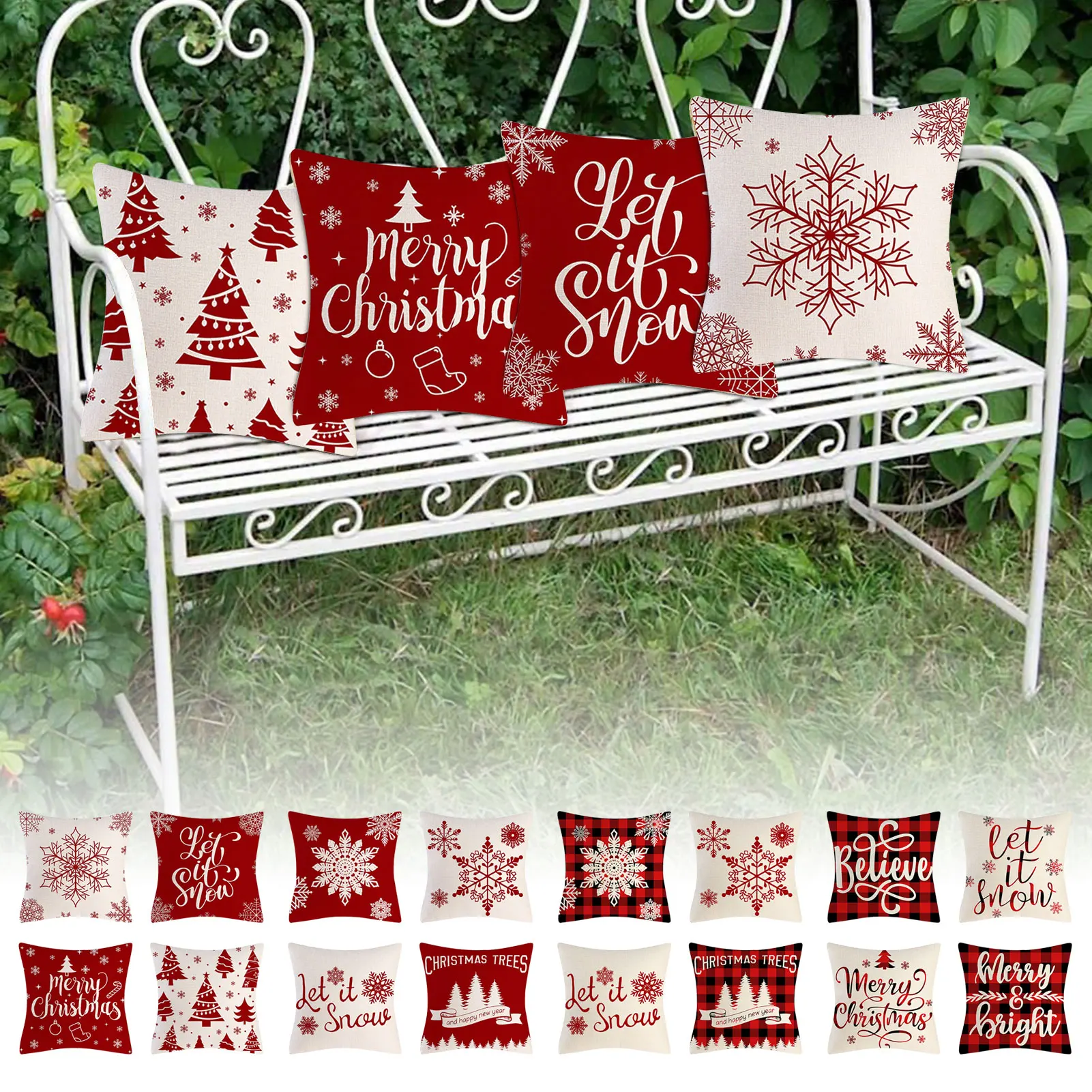 

Рождественские украшения, рождественские наволочки 18X18 дюймов, набор из 4 наволочек из рождественской серии, наволочки для рождественской в...