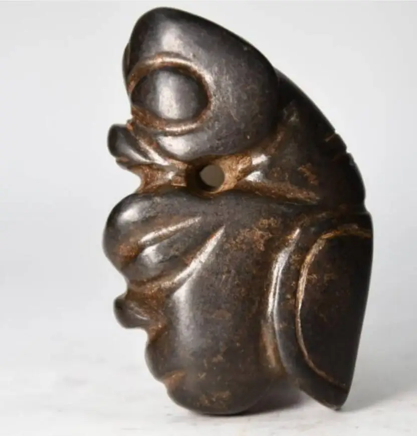 

Hongshan culture archaize black iron meteorite statue