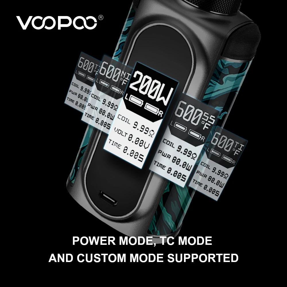 Оригинальный бокс мод VOOPOO VMATE 200W TC Kit 8 мл большая емкость 9 шт. катушек подходит для