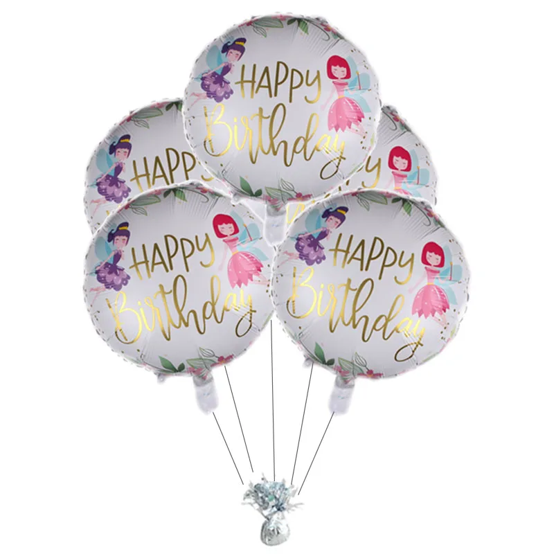 

Children's adult birthday dot pattern helium polyester film balloon children's party supplies 5pcs happy birthday party foil