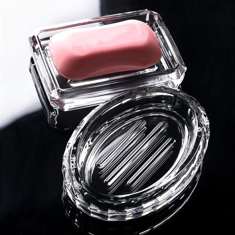 

Мыльница, прозрачный стеклянный держатель для мыла, подвесная мыльница для ванной и душа, держатель для слива мыла, подвесная коробка, держа...