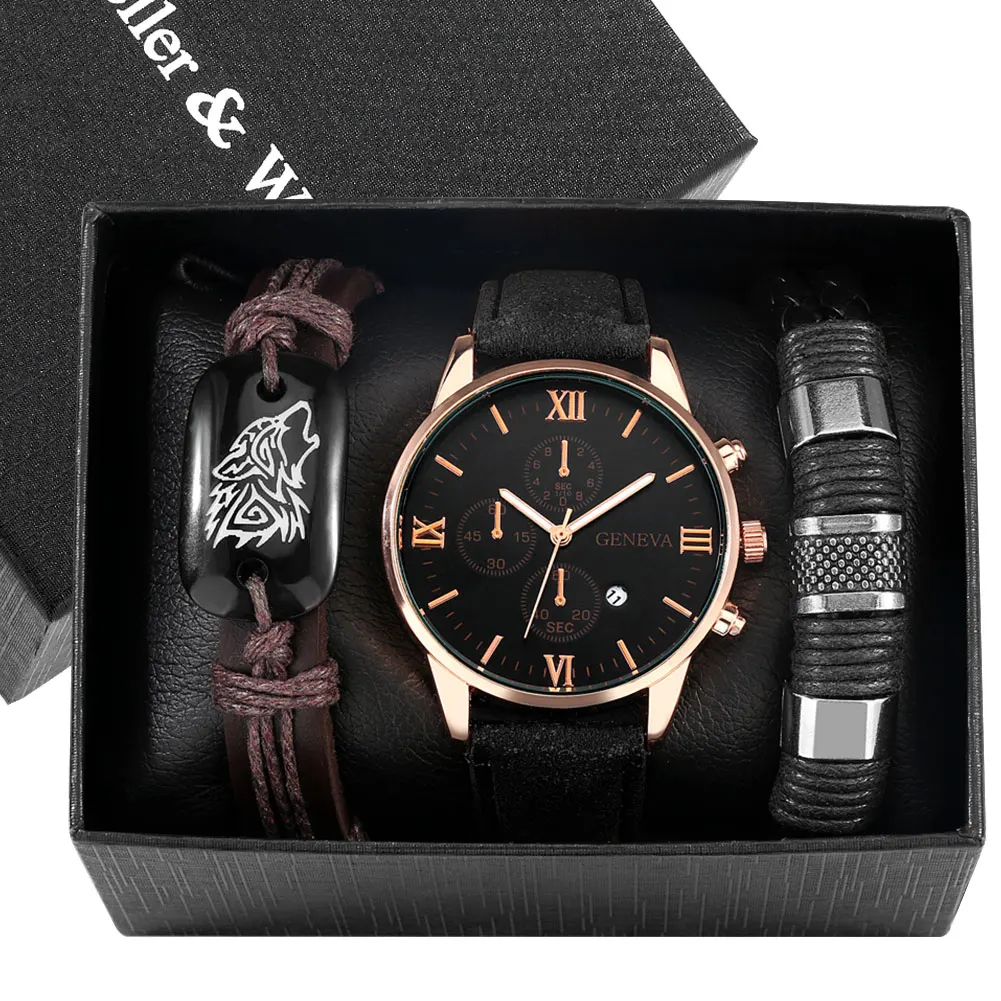 

Часы наручные мужские с кожаным ремешком, модные спортивные повседневные деловые кварцевые, с календарем, подарок