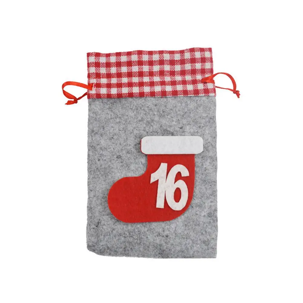24 шт. Рождественский календарь обратного отсчета сумка подвесной для конфет