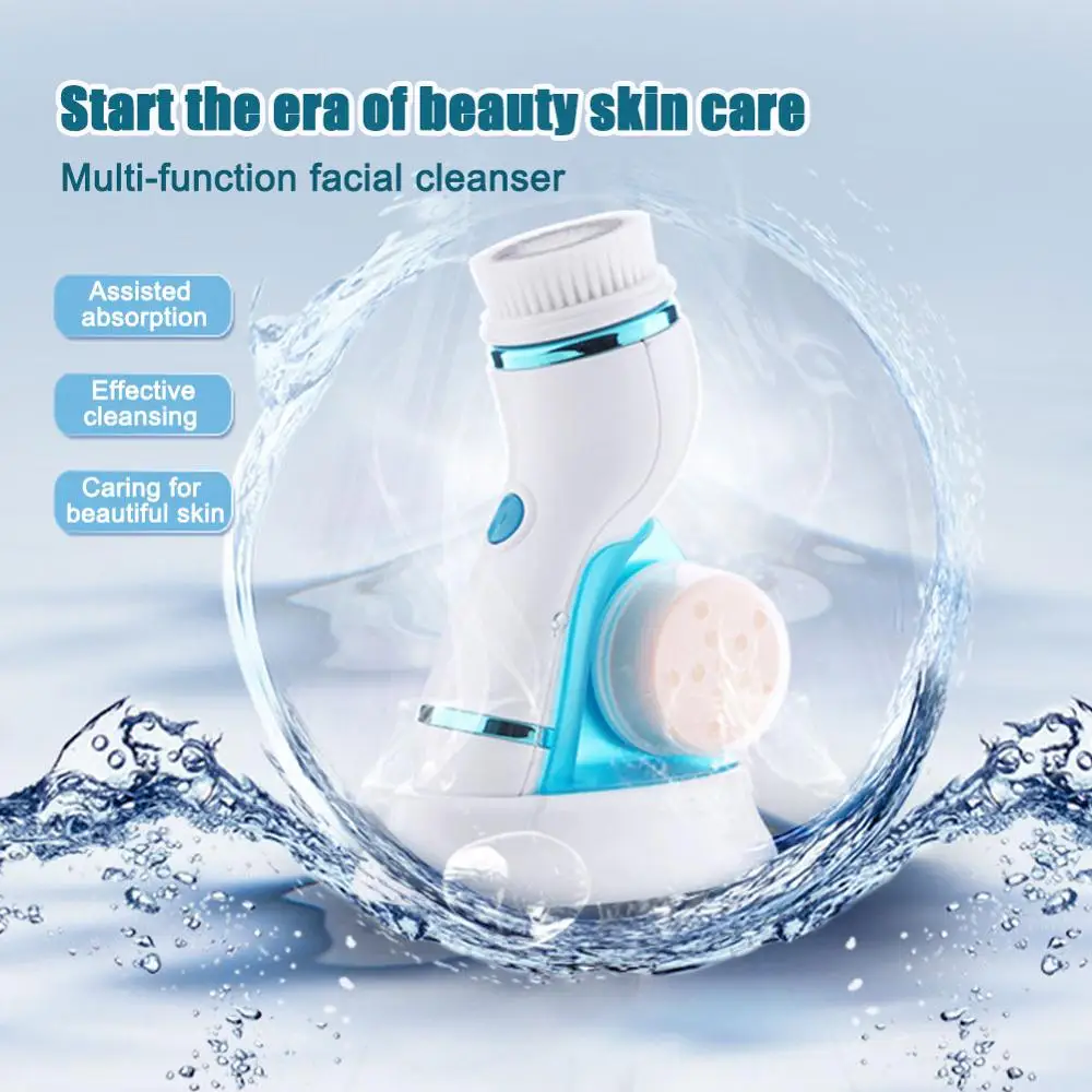 

4-in-1 Electric Face Washing Machine Facial Clean Brush Blackhead Pore Cleaner Home Vibration Beauty Instrument Beauty Apparatus