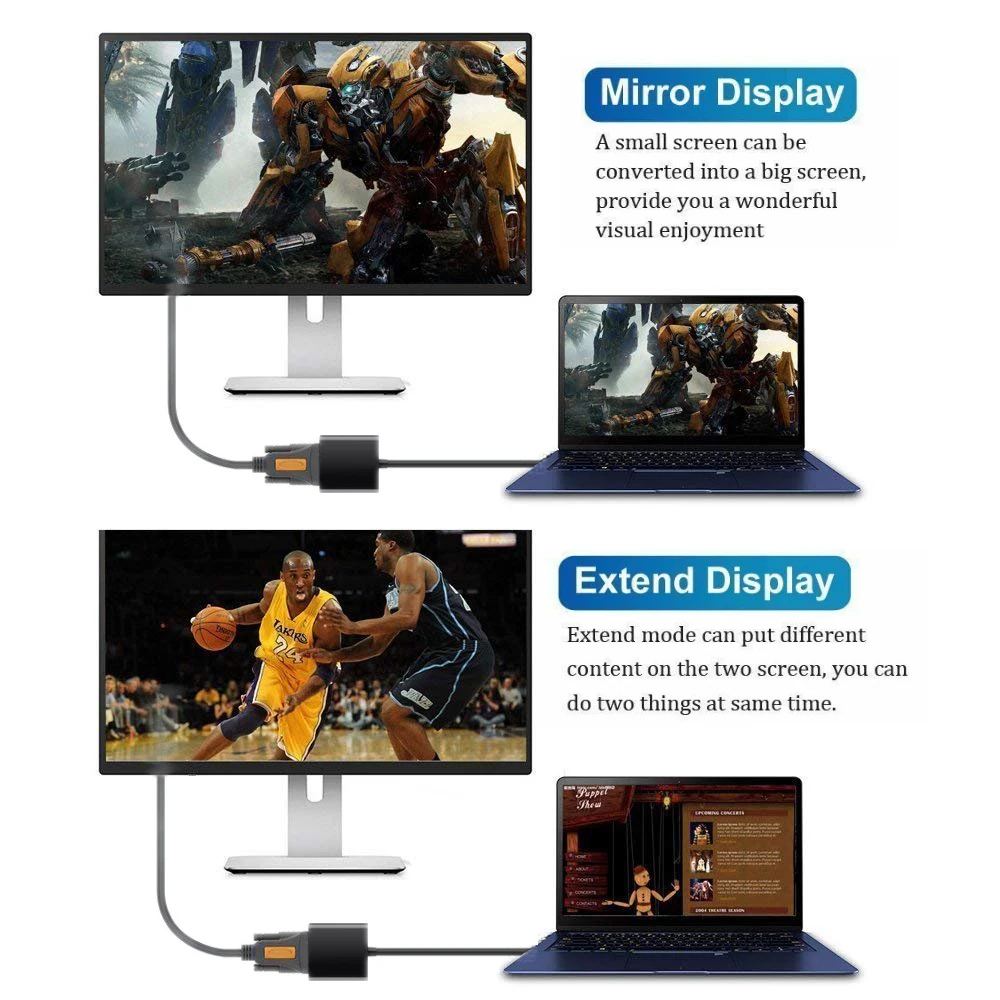 Адаптер USB 3 0 на VGA внешняя видеокарта с зеркальным дисплеем удлинитель дисплея