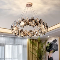 new modern crystal chandelier for living room luxury home decor lighting fixtures round gold led cristal lamp lustre